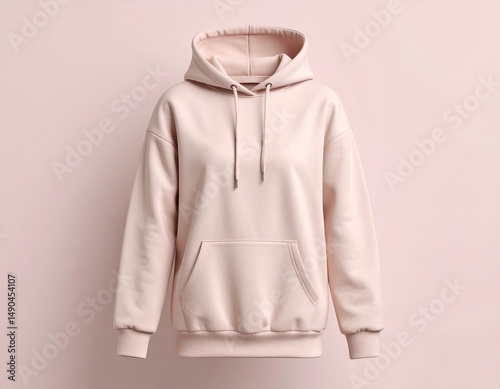 Pastel Blank Hooded Sweatshirt Mockup – Minimal 3D Render Hoodie Template for Print Design, Branding, and Fashion Presentation
