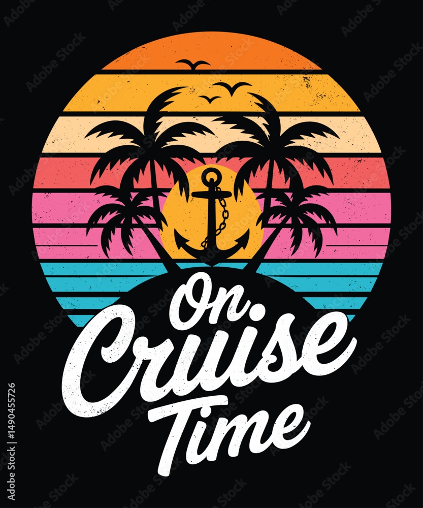 Fototapeta premium Cruise Time Sunset T-Shirt