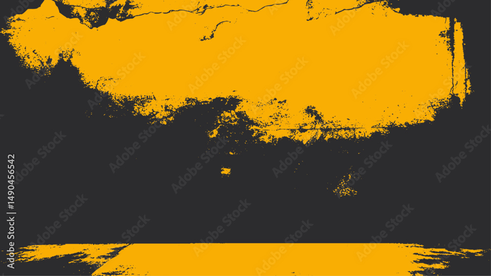 Black and yellow grunge wall texture background.