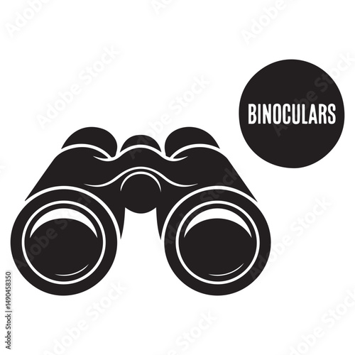 Binoculars icon vector set. Vector black silhouette. with white background