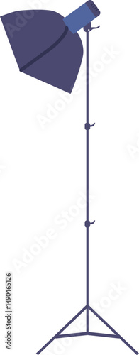 Photographer floodlight softbox umbrella vector illustration