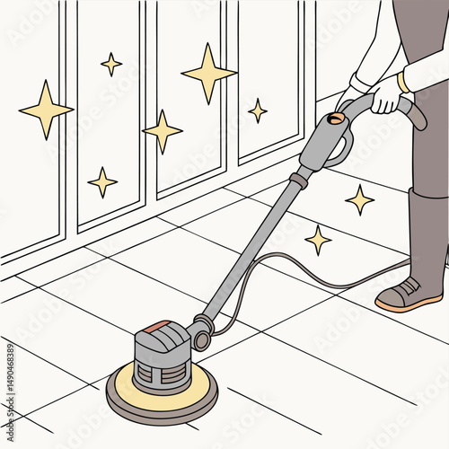 (Monochrome wall-to-wall cleaning
