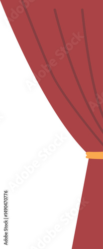 Red curtain stage decor vector illustration