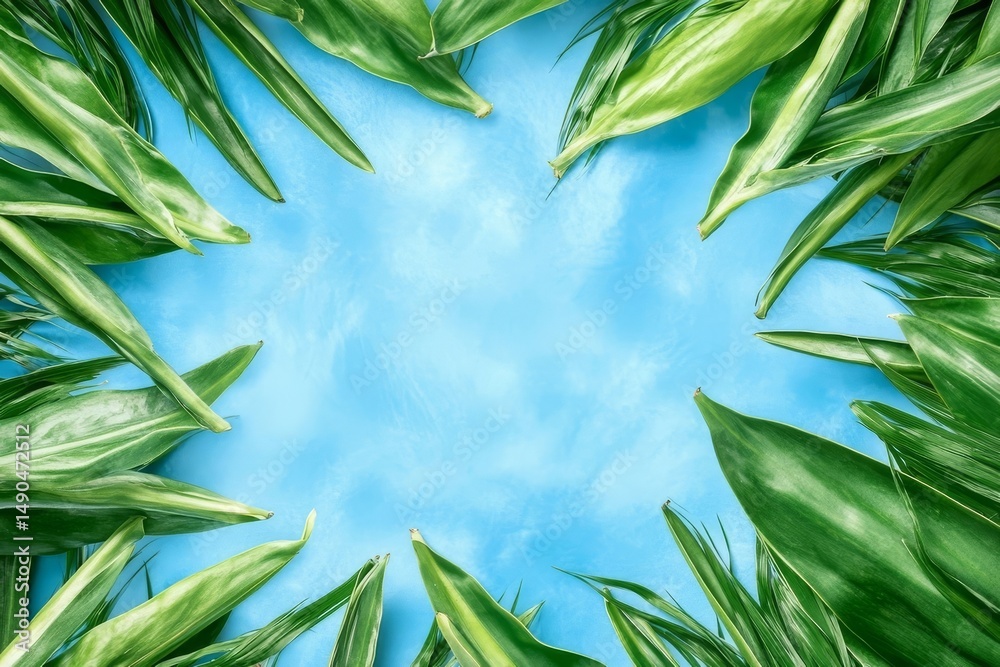 Obraz premium green grass and blue sky