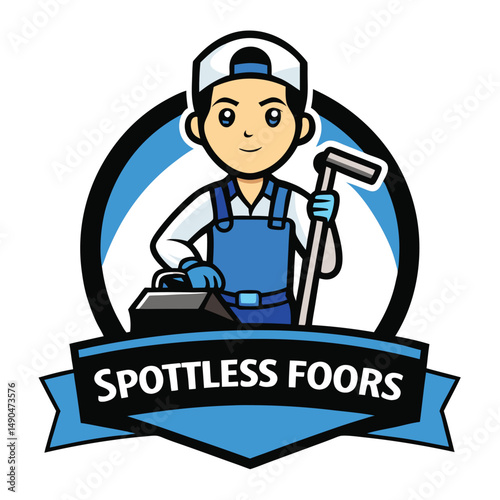Young cleaner character

Dual tool (spray + cloth) suggests versatility

Casual uniform and cap

Clean and fresh appeal