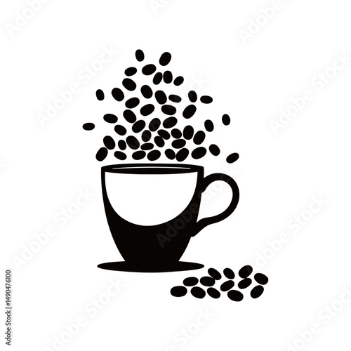 Black coffee cup icon