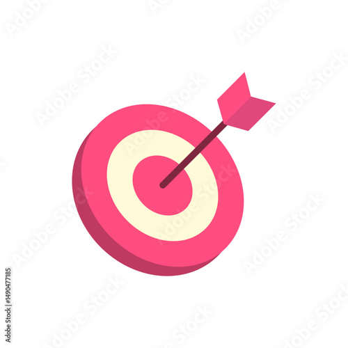 Simplified target with arrow bullseye emphasizing precision and accomplishment
