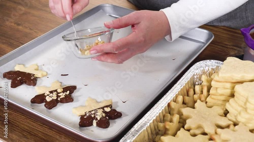 Making Star-Shaped Cookies with Chocolate and Peppermint Chips