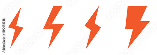 Lightning icon set. electric icon vector. power icon. energy sign. Set lightning bolt. Thunderbolt flat style.