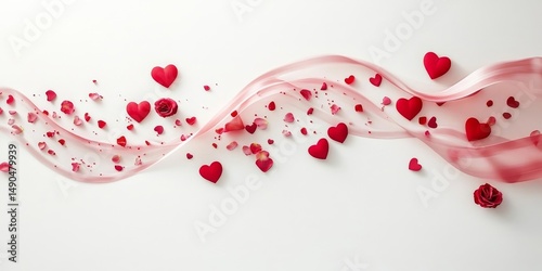 red hearts on white background