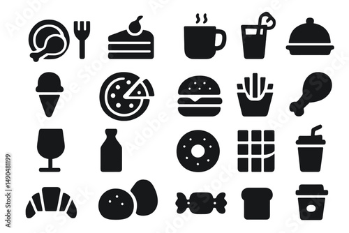 Delicious vector illustration featuring various food items in a playful and colorful design for culinary or restaurant themes