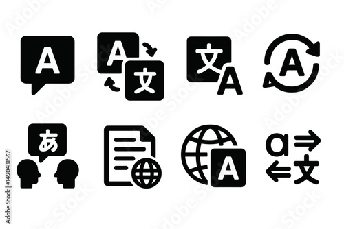 Exploration of language translation concepts through vector illustrations showcasing communication and document exchange