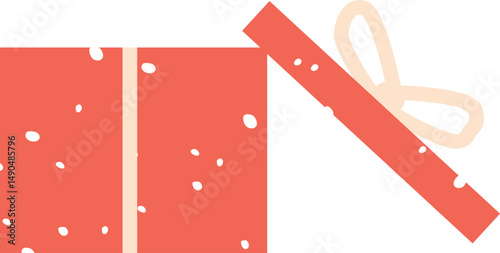 Opened festive gift pack vector illustration