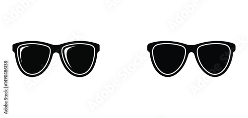 Stylish black sunglasses illustration on a white background perfect for fashion designs
