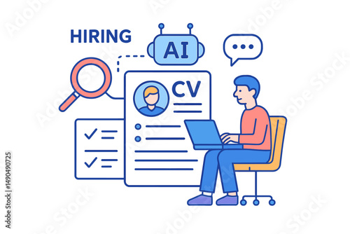 Hiring process enhanced by AI technology for candidate evaluation and talent acquisition