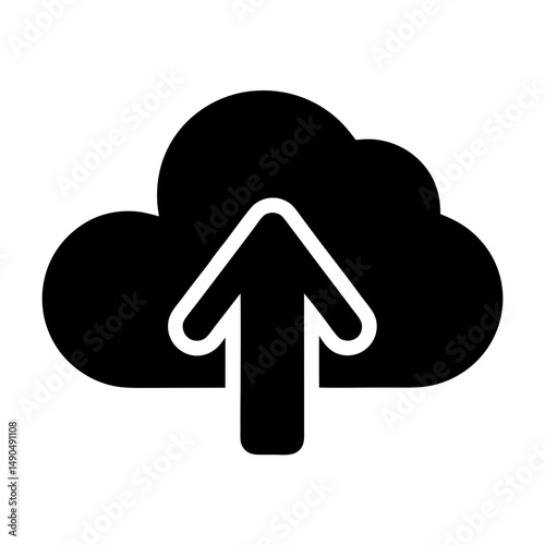 cloud upload icon silhouette
