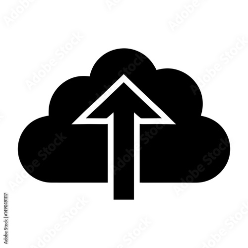 cloud upload icon silhouette
