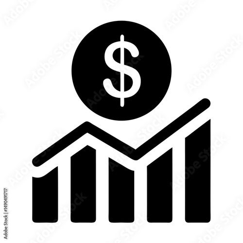 financial analytics icon silhouette
