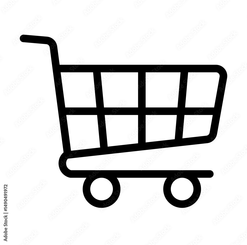 shopping cart isolated on white. Shopping cart icon vector illustration. shopping cart isolated on white. Shopping cart icon vector illustration.