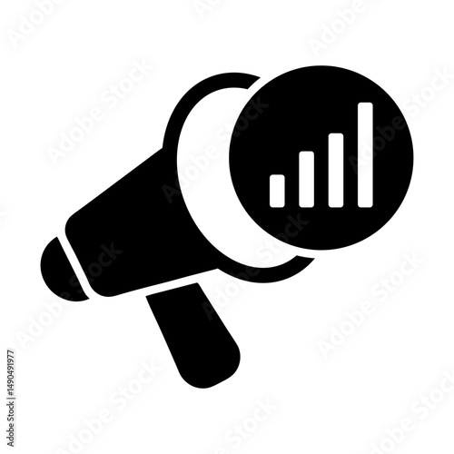 marketing analytics icon silhouette vector
