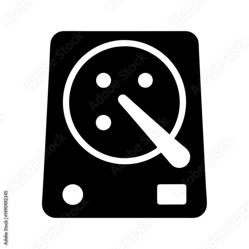 storage usage filled silhouette icon design
