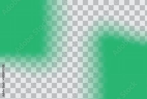 Green gradient blur on transparent checkerboard background vector art

