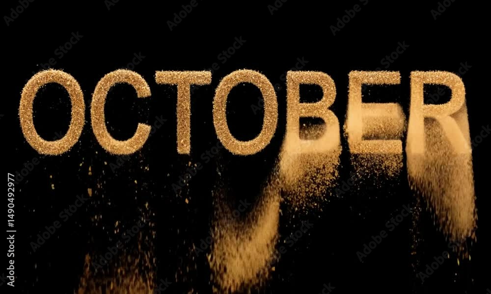 gold particle text animation spelling 