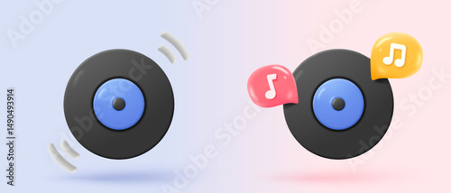 3d music note is symbol denoting a musical sound. Audio tune and harmony tone. Decoration element of musical song festivals and concerts. 3d melody notes icon vector render illustration