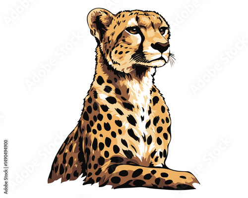 leopard on white background