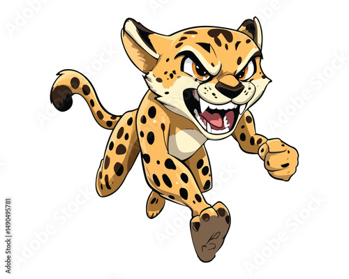 leopard cartoon isolated on white