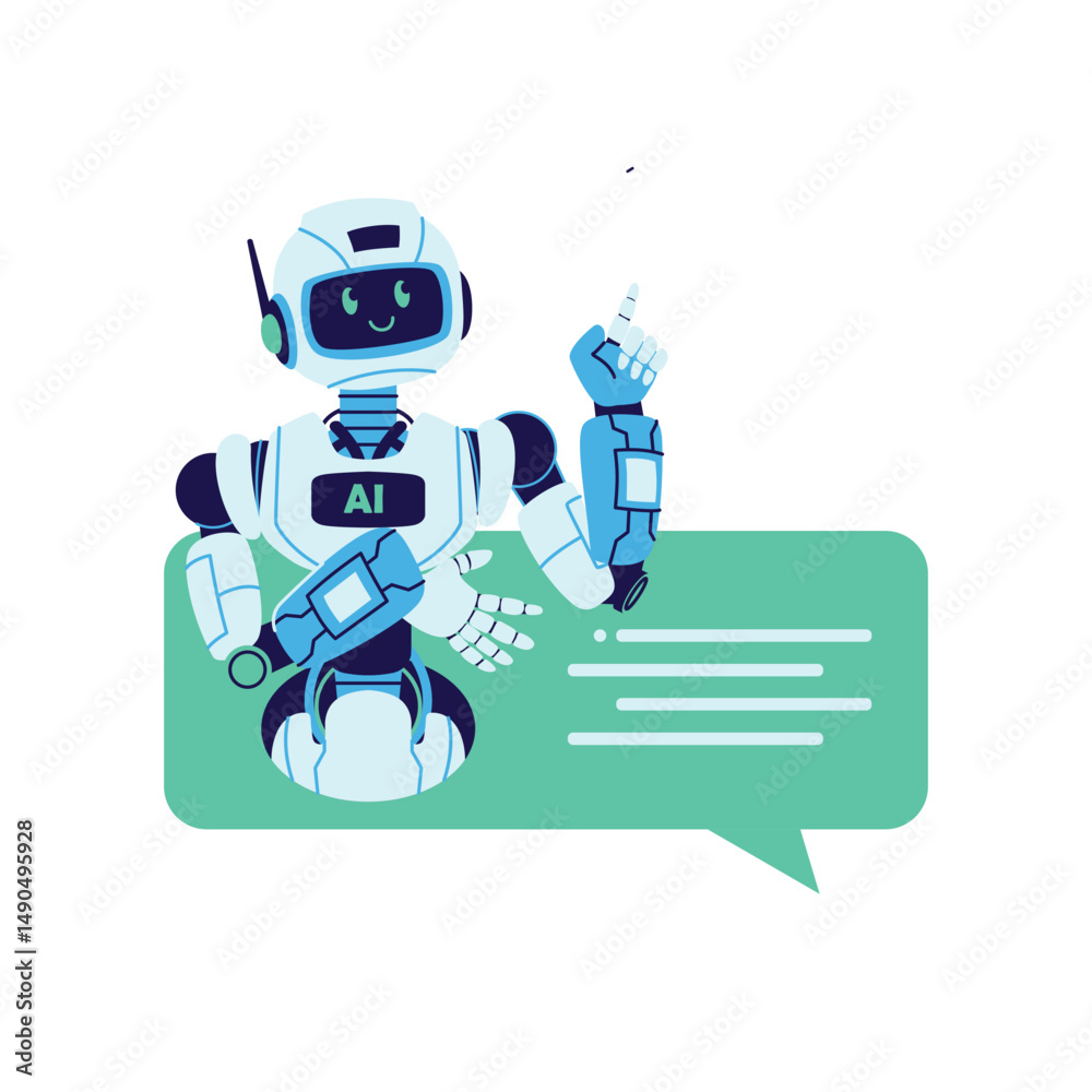 Naklejka premium set of an Artificial Intelligence Chatbot Essentials Illustration