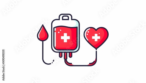 Blood Donation Conceptual Artwork Promoting Health and Generosity