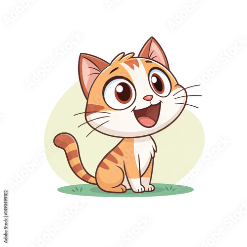smiling cute cate with white background