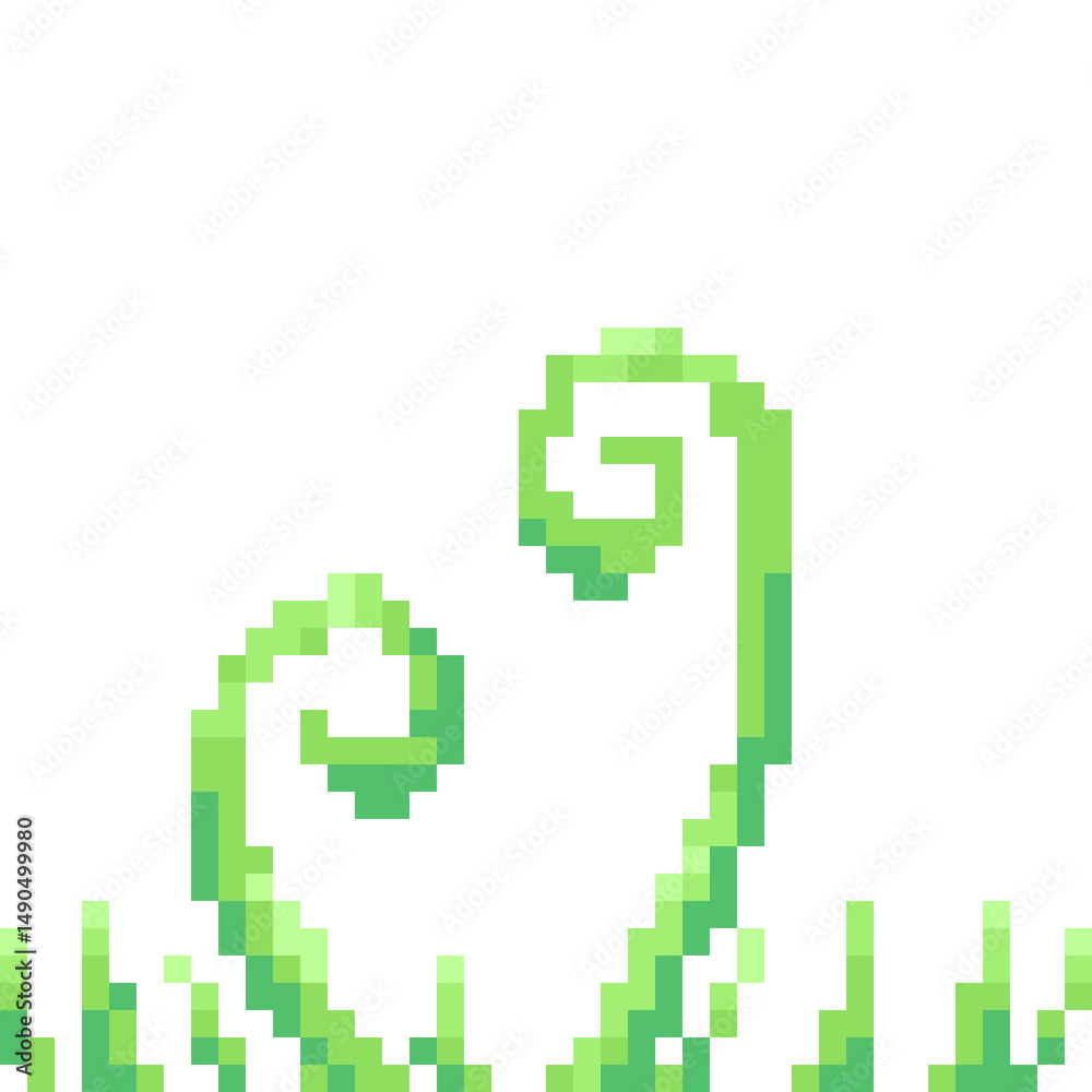 Obraz premium Green grass pixel art