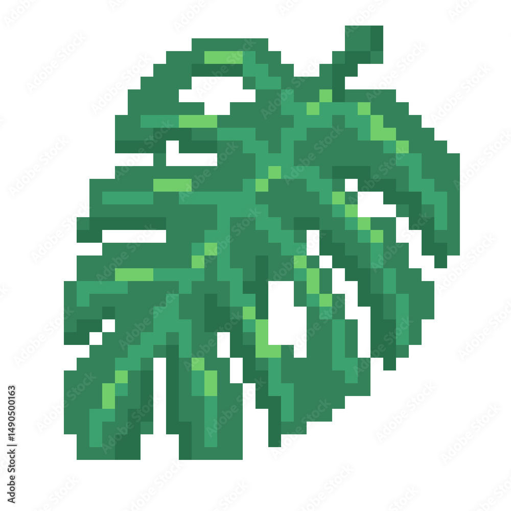 Obraz premium Monstera pixel art