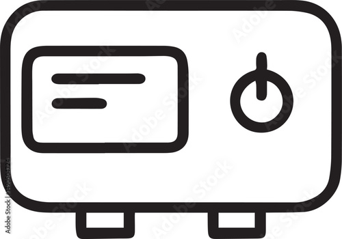Clean Outline Icon of Home Solar Inverter Unit