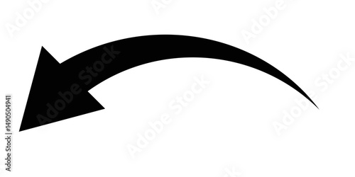 Long curve arrow icon. Long arrow. Curved arrow icon isolated on white background. Long curve arrow icon vector illustration. EPS 10