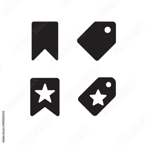 Bookmark and Tag Line Icons
