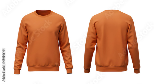 Orange sweatshirt mockup png transparent background