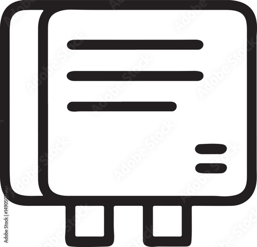 Minimal Outlined Icon of Solar Power Inverter