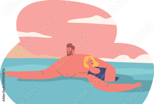 Man saving woman water drowning