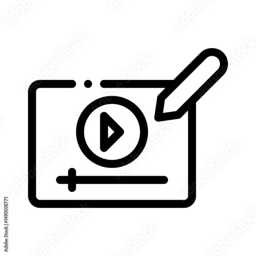 content creation line icon