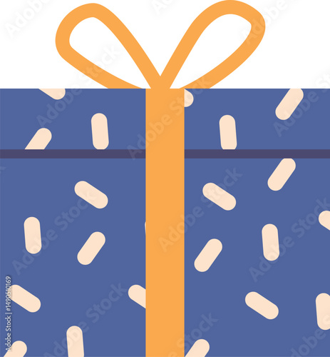 Closed festive gift pack vector illustration