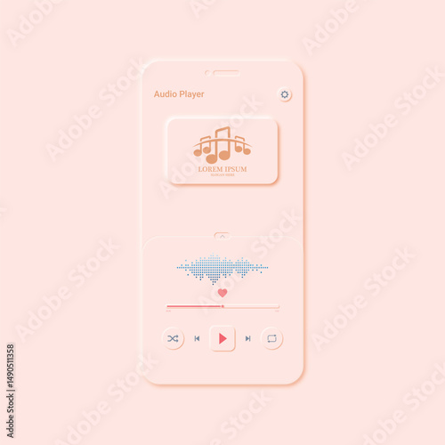 Audio Player UI Neuromorphic