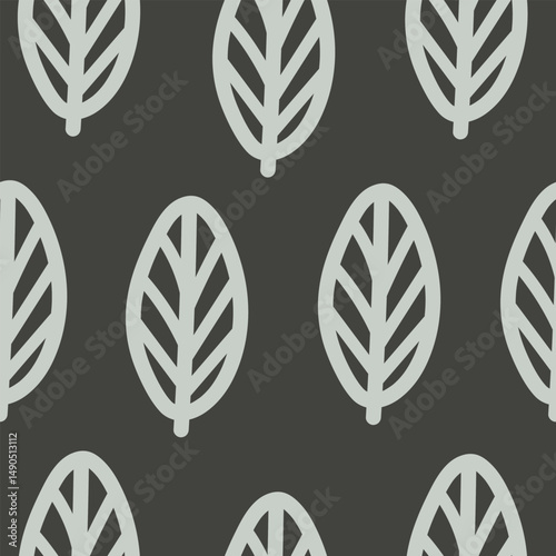 Dark Scandinavian Leaf Pattern with Contrast