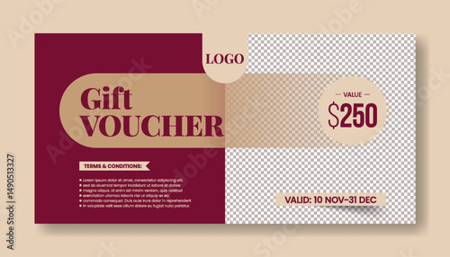 Elegant Gift Voucher for Beauty Salon and Hair Salon Promotions giveaway gift card design, Promotional Sale Discount Shopping gift card Voucher layout, discount voucher graphic template