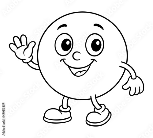 Cute Circle Geometric Shape Character for Early Childhood Education, Smiling Learning Shape for Kids Activities