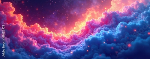 Intertwined gradients, luminous swirls in a dreamlike realm , psychedelic, organic