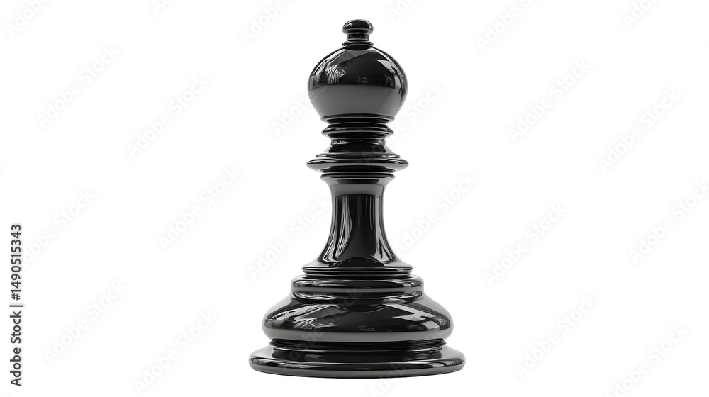 Fototapeta premium A sleek black chess pawn stands prominently against a clean backdrop, symbolizing strategy and intellectual pursuit.