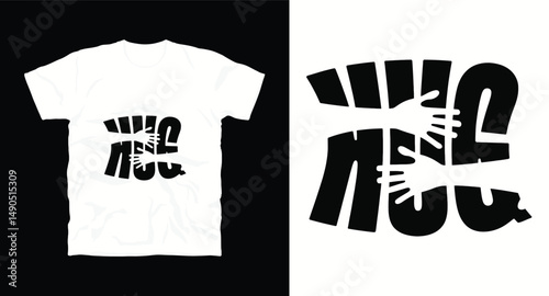 Hug motivational graffiti typography vector t-shirt design